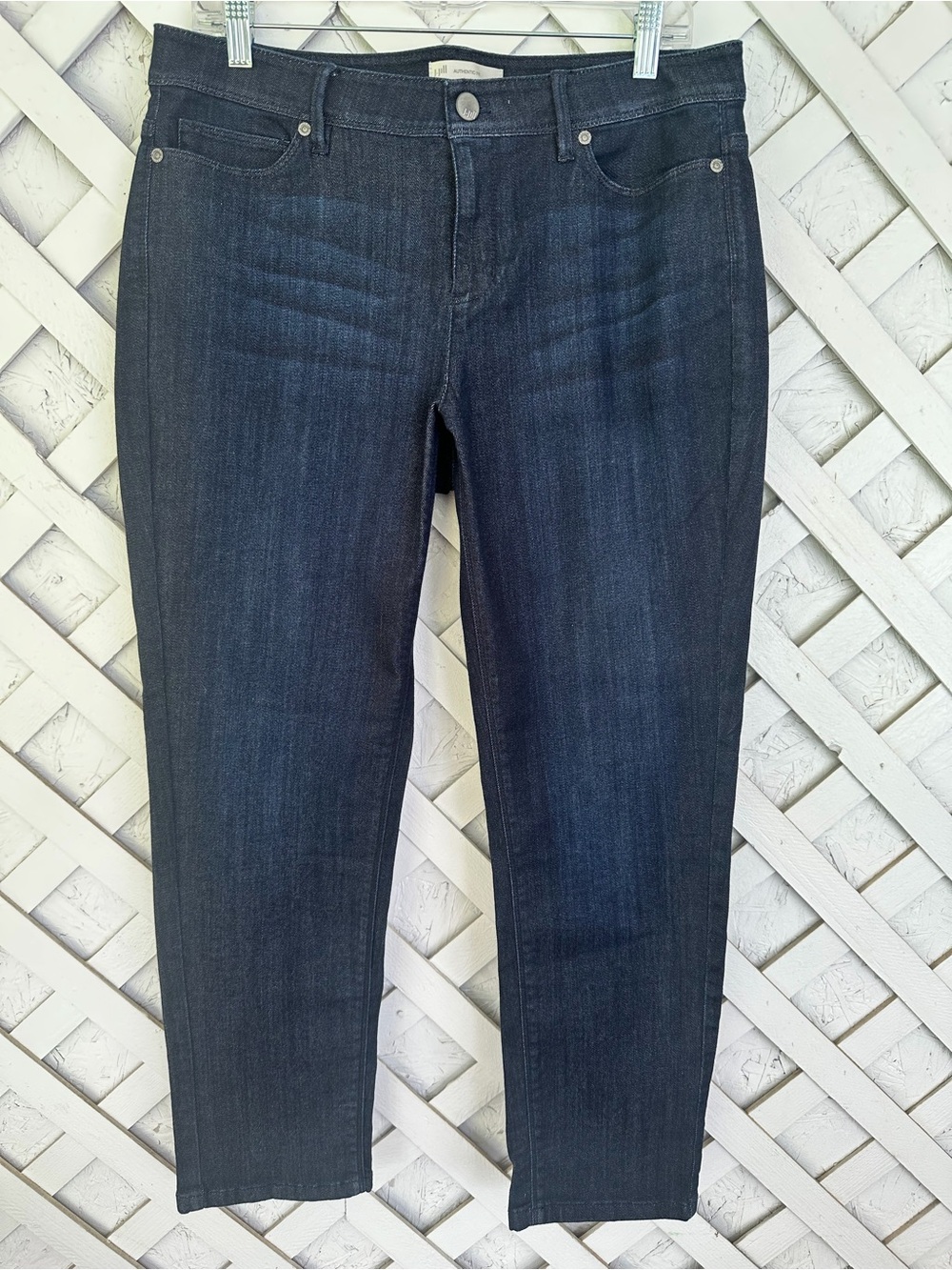 J.Jill Denim Authentic Fit Slim Leg Cropped Jeans Dark Wash 12P